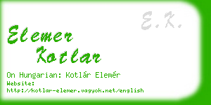 elemer kotlar business card